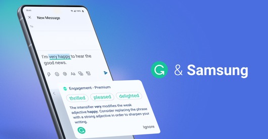 Рекомендации сервиса Grammarly будут интегрированы в мобильную клавиатуру Samsung