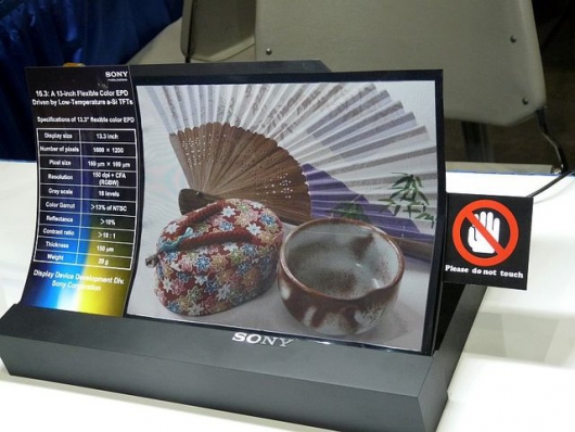 Sony делает ставку на гибкость электронной бумаги