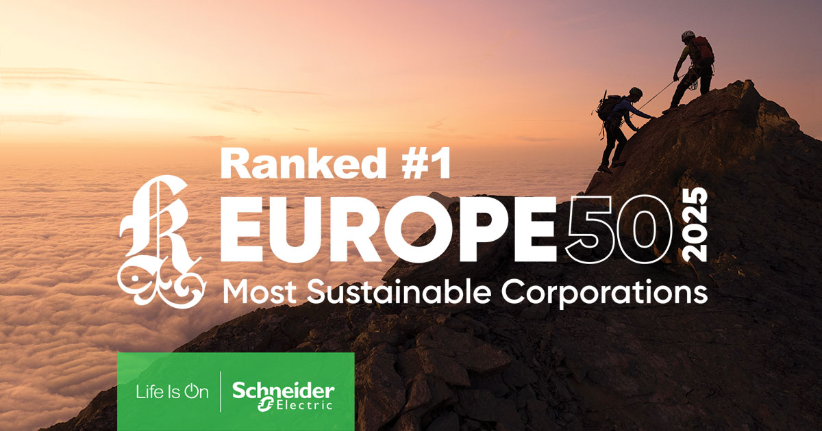 Schneider Electric визнано найбільш сталою корпорацією в Європі Schneider Electric визнано найбільш сталою корпорацією в Європі