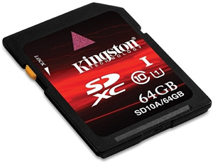 Kingston выпустила карту памяти формата SDXC емкостью 64 ГБ