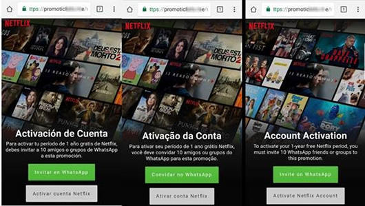 Мошенники раздают на WhatsApp годовую подписку на Netflix Мошенники раздают на WhatsApp годовую подписку на Netflix