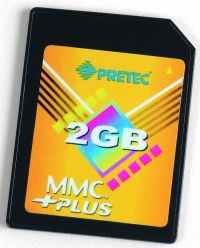 Pretec MMCplus 2 GB новые объемы старого формата