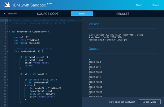 IBM выпустила веб-приложение для программирования на Swift