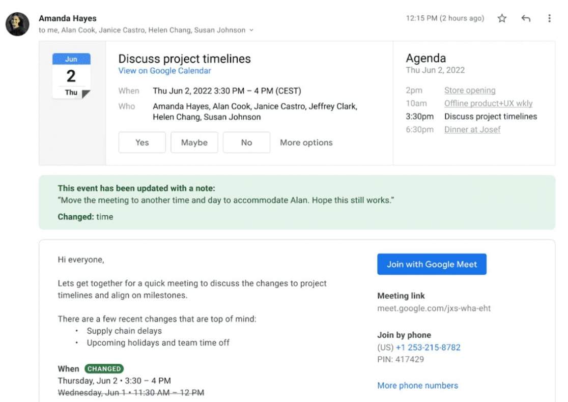 «Google Календар» отримав покращені повідомлення електронною поштою