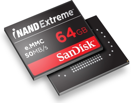 Sandisk начинает поставку образцов флэш-памяти I-NAND для Intel Bay Trail