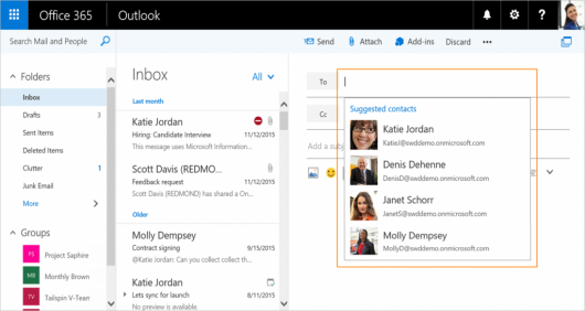 Веб-версия Outlook получает улучшенную книгу контактов и календарь