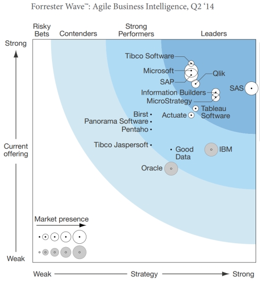 Forrester Research называет SAS лидером рынка гибких BI-платформ