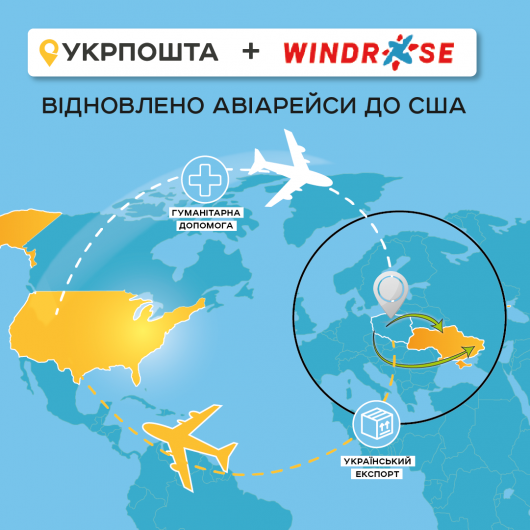 «Укрпошта» відновлює авіасполучення до США, доставлятиме в Україну гуманітарну допомогу