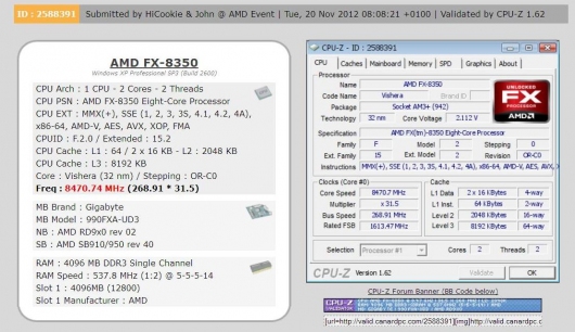Новый рекорд быстродействия для APU AMD – 7,86 ГГц