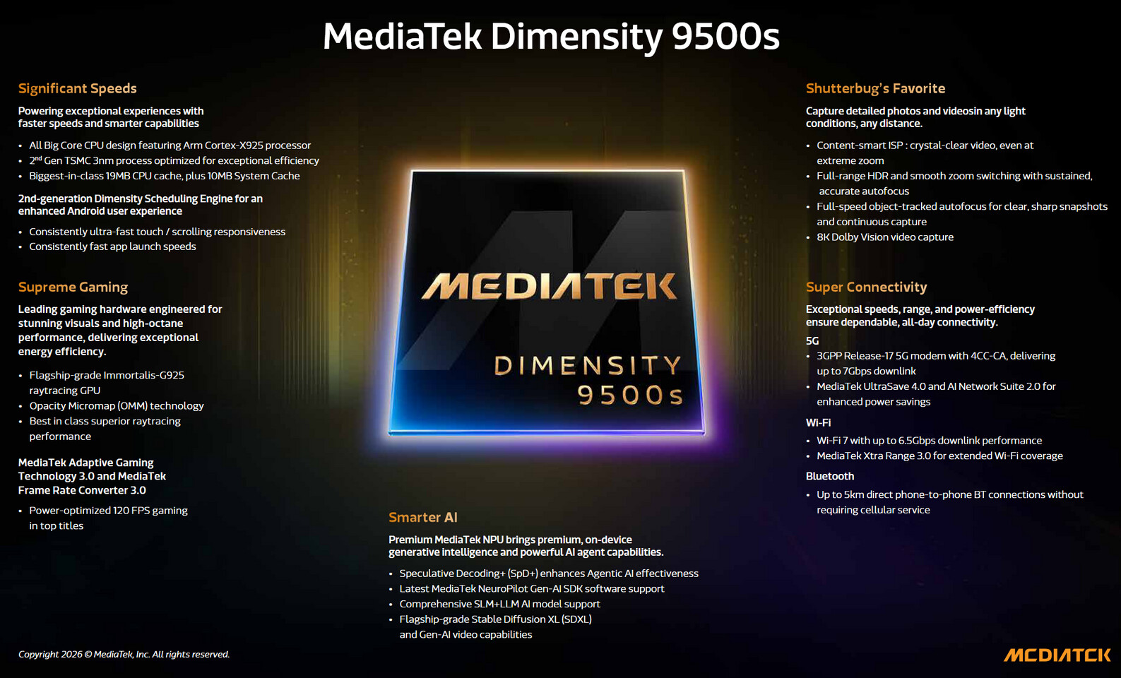 MediaTek Dimensity 9500s та 8500 &mdash; нові чипсети з акцентом на AI та ігрову потужність