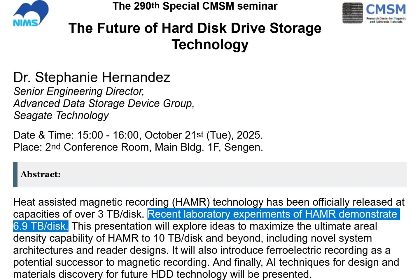 Жорсткий диск Seagate HAMR досяг щільності 6,9 ТБ на пластину Жорсткий диск Seagate HAMR досяг щільності 6,9 ТБ на пластину
