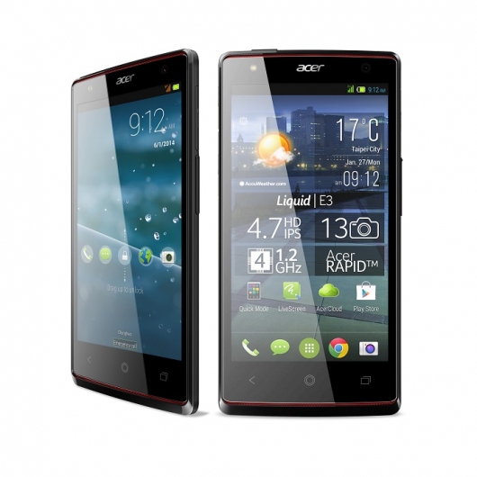 Acer представила смартфоны Liquid Z4 и Liquid E3 с развитыми фото-возможностями