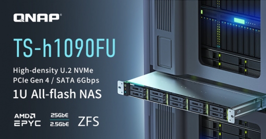 QNAP TS-h1090FU – нове All-flash U.2 NVMe мережеве сховище високої щільності з 10 відсіками