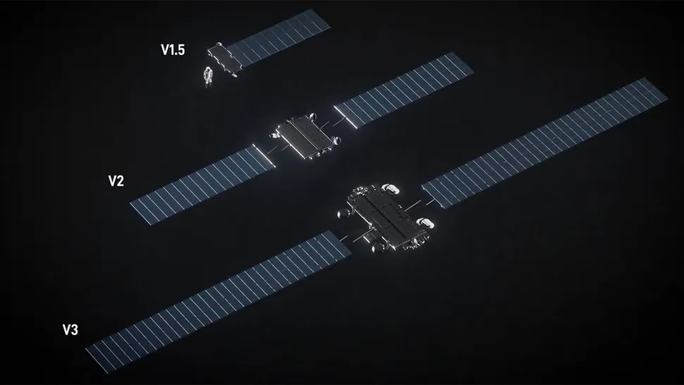 SpaceX демонструє нові масивні супутники Starlink V3
