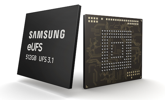 Samsung начинает массовое производство накопителей eUFS 3.1 512ГБ для смартфонов