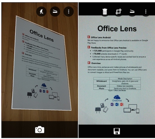 Office Lens превратит Android-смартфон в документ-сканер