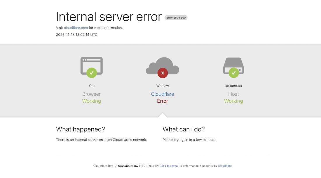 Масштабний збій Cloudflare майже паралізував інтернет