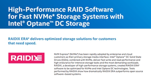 RAIDIX ERA позволяет достичь 1 млн запросов на 4 Intel Optane