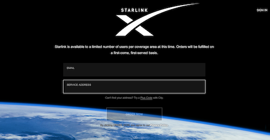 SpaceX начала прием предварительных заказов на сервис Starlink от всех желающих