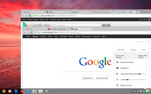 В Chrome OS реализована новая архитектура пользовательского интерфейса Aura UI