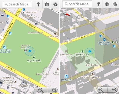 Google Maps доступны в 3D и автономно на Android