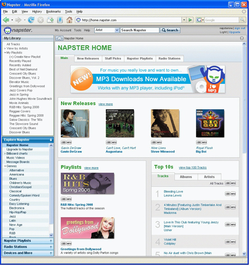 Napster запускает самый большой в мире музыкальный интернет-магазин Napster запускает самый большой в мире музыкальный интернет-магазин