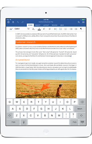 Microsoft представила Office для планшетов iPad