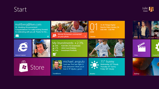 Microsoft показала интерфейс Windows 8 для планшетов