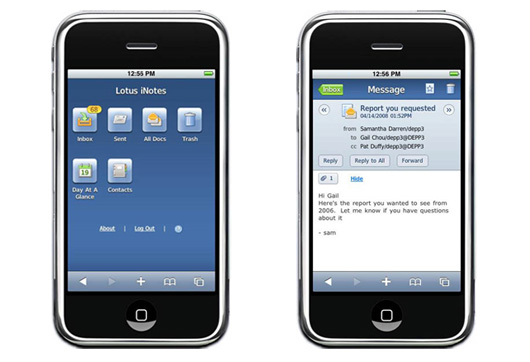 IBM выпускает ПО Lotus iNotes для iPhone