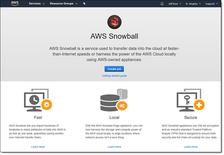 AWS анонсировала поддержку экземпляров EC2 в устройствах Snowball Edge