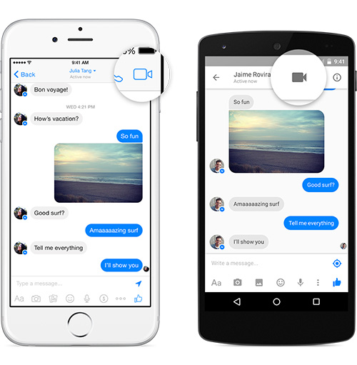 Приложение Facebook Messenger теперь поддерживает видеозвонки