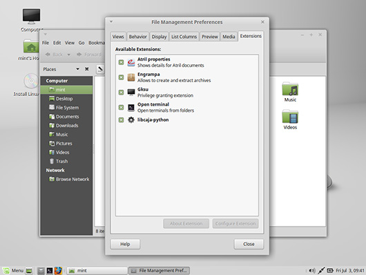 В Linux Mint 17.2 существенно обновлены оболочки Cinnamon и MATE