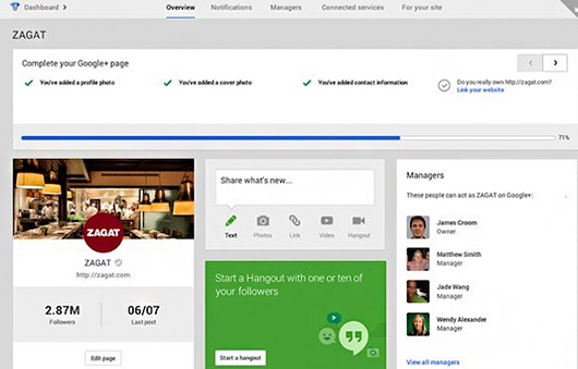 «Кабинет Google+» позволяет из одного места управлять активностью в сервисах Google