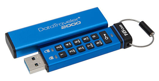 DataTraveler 2000 — новый шифрованный USB-накопитель Kingston
