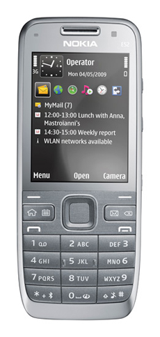 Новый бизнес-смартфон Nokia E52 работает более 20 дней без подзарядки
