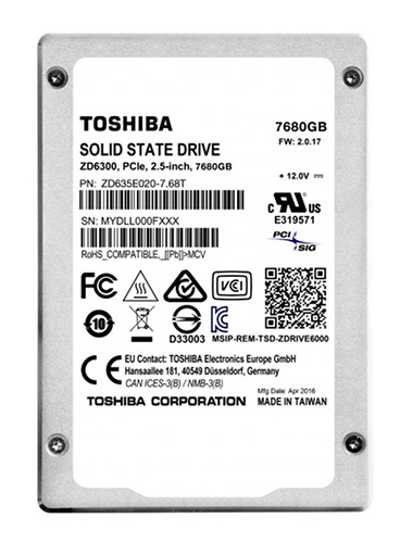 Начались поставки SSD Toshiba емкостью 7680 ГБ
