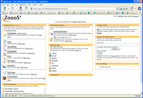 ZoooS – почти OpenOffice.org 3.0, но из окна вашего броузера