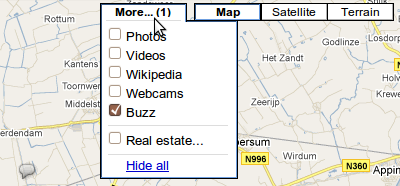Разный Buzz на Google Maps